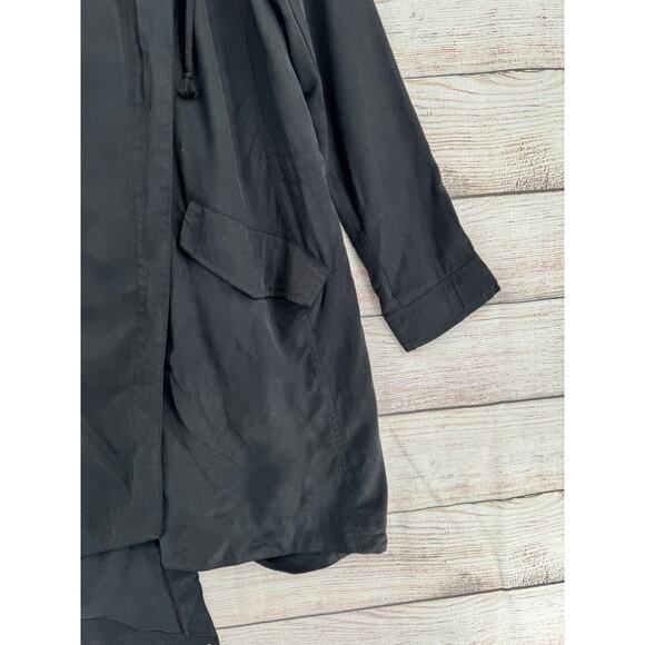 Silence + Noise Convertible Long Jacket Womens Small Black Asymmetrical - Picture 13 of 15